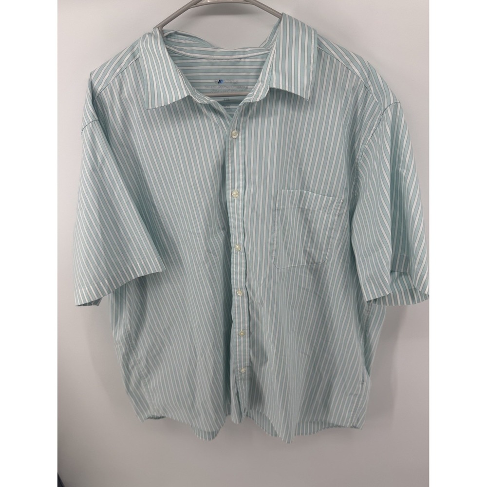 Vineyard Vines Shirt Mens XXL Teal & White On The Go Performance Button Up